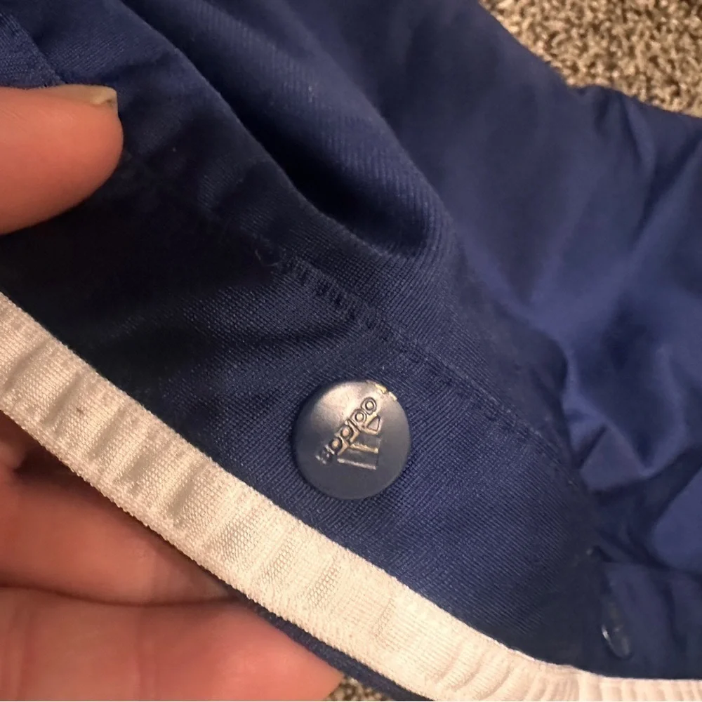 Vintage Adidas Mens Blue /White Stripe Basketball Joggers XXL Tear Away Warmups